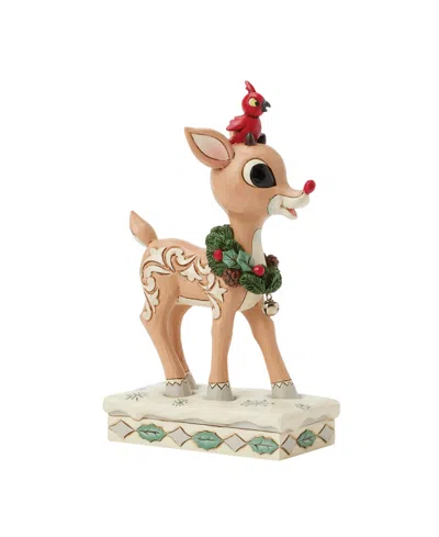 Jim Shore Woodland Rudolph With Red Bird Figurine In Multi