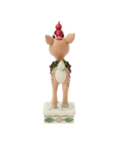 Jim Shore Woodland Rudolph With Red Bird Figurine In Multi