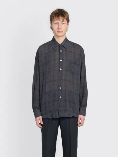 Our Legacy Above Plaid Cotton Blend Shirt In Black