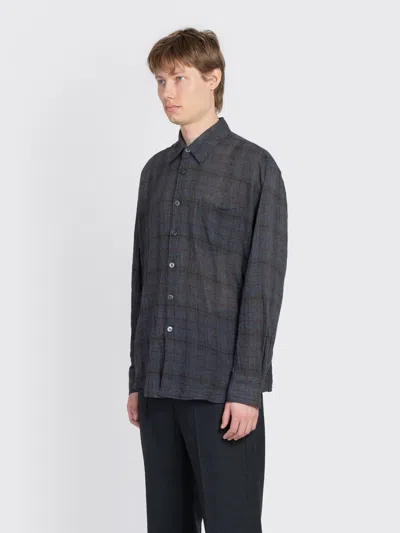 Our Legacy Above Plaid Cotton Blend Shirt In Black
