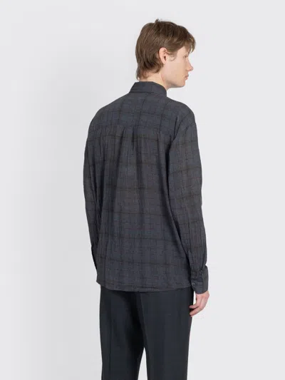 Our Legacy Above Plaid Cotton Blend Shirt In Black