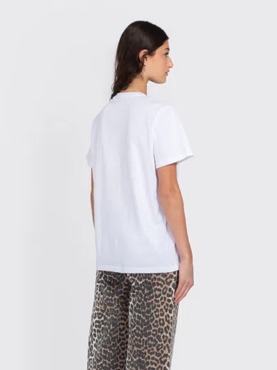 Ganni Basic Jersey Tattoo Lace Relaxed T-shirt In White