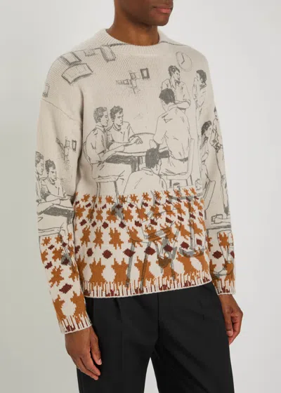 Jw Anderson Jacquard Pattern Sweater Sweaters And Cardigans Gray In Gray