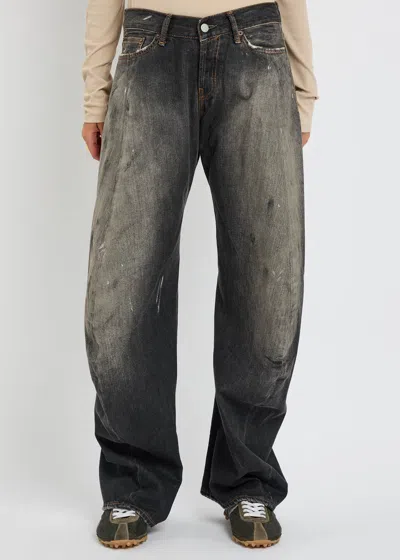 Acne Studios Womens Washed Black Gothik Barrel-leg Denim-blend Jeans In Black