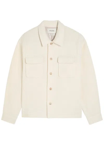 Frame Man Denim Outerwear Cream Size Xxl Cotton In Neutral