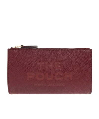 Marc Jacobs Embossed Zip Pouch In Burgundy