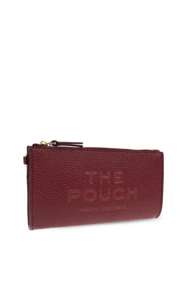 Marc Jacobs Embossed Zip Pouch In Burgundy