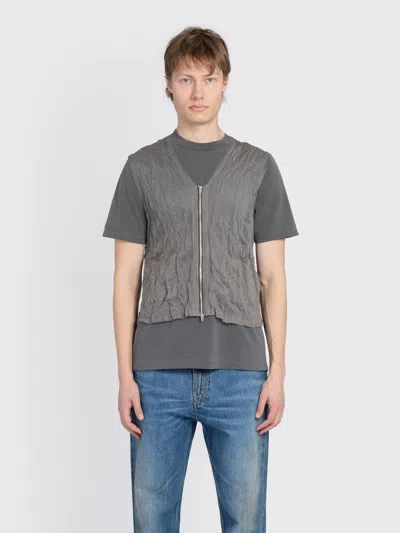 Our Legacy Taupe Crush Vest In Ash Silk Steel | ModeSens