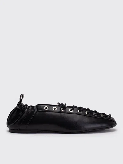 Ganni Lace Up Ballerina | In Black
