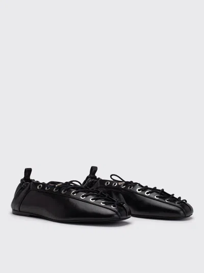 Ganni Lace Up Ballerina | In Black