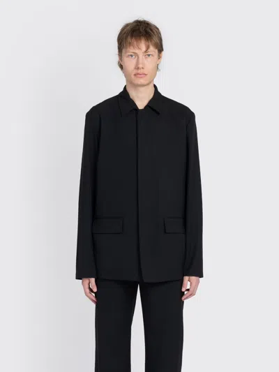 Rier Poplin Wool Jacket In Black