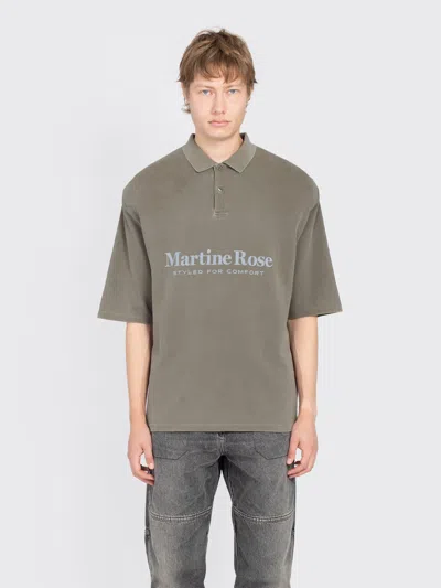 Martine Rose Knitted Padded Polo In Gold