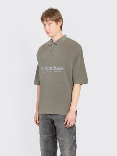 Martine Rose Knitted Padded Polo In Gold