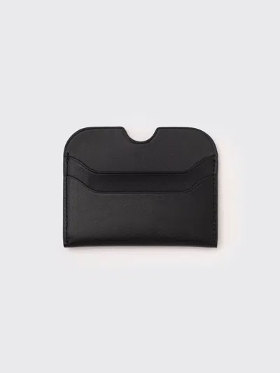 Acne Studios Black Card Holder With Laminated Logo At The Front In Smooth Leather Donna In Black
