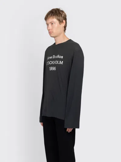 Acne Studios Logo T-shirt Ls In Black