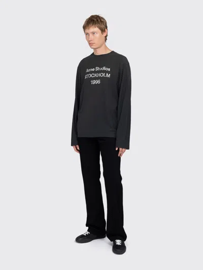 Acne Studios Logo T-shirt Ls In Black