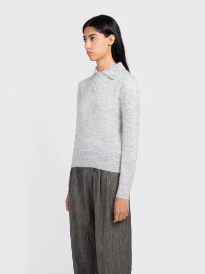 Amomento Mohair Collar Knit In Gray