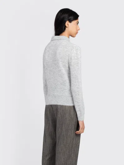 Amomento Mohair Collar Knit In Gray