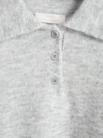 Amomento Mohair Collar Knit In Gray