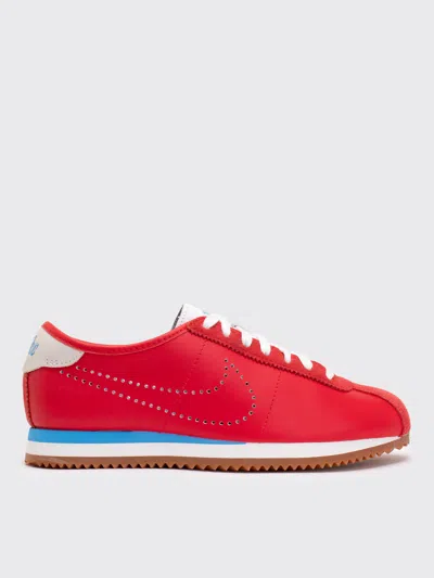 Nike Cortez Decon Suede-trimmed Perforated Leather Sneakers In Pink