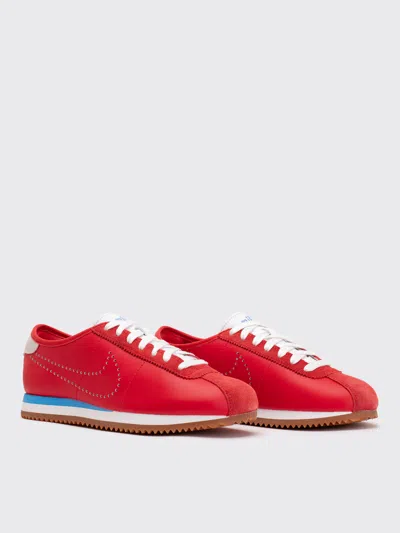 Nike Cortez Decon Suede-trimmed Perforated Leather Sneakers In Pink
