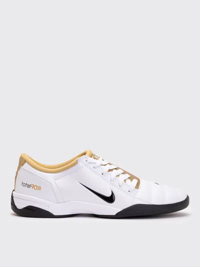 Nike T90 Metallic Leather Sneakers In White