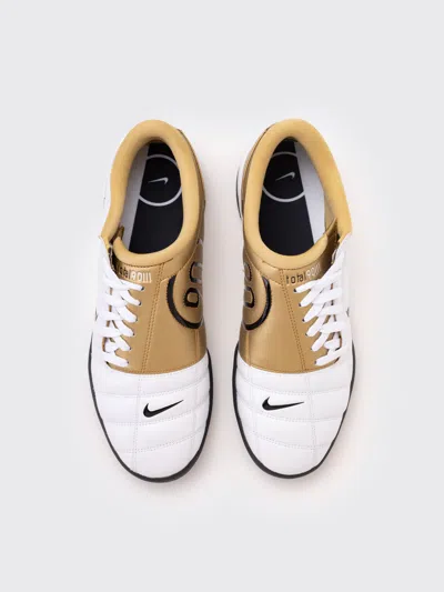 Nike T90 Metallic Leather Sneakers In White