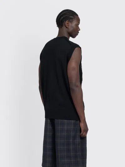 Junya Watanabe Mended Patchwork Wool Vest In Black