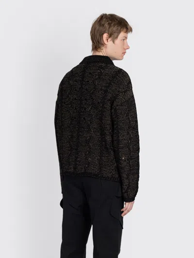 Roa Polo Cable Knit In Black