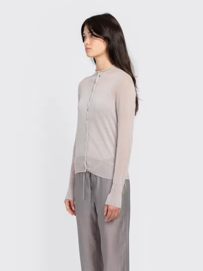 Amomento Sheer Cardigan In Gray