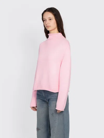 Carter Young Solid Roll Neck Sweater In Pink