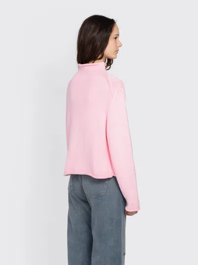 Carter Young Solid Roll Neck Sweater In Pink