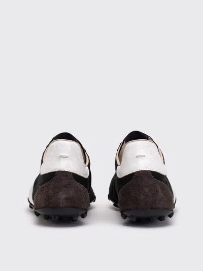 Maison Margiela Sprinter Leather And Suede-trimmed Twill Sneakers In Black