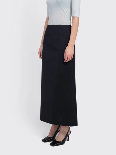 Amomento Stripe Maxi Long Skirt In Blue
