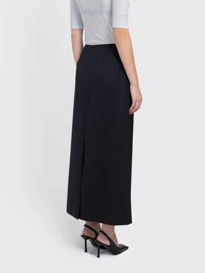 Amomento Stripe Maxi Long Skirt In Blue