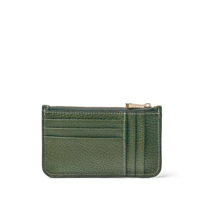 Aspinal Of London Ella Card & Coin Holder In Green
