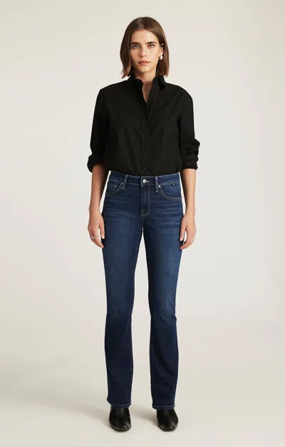 Mavi Molly Mid Rise Bootcut Jeans In Deep Brushed Feather Luxe In Black