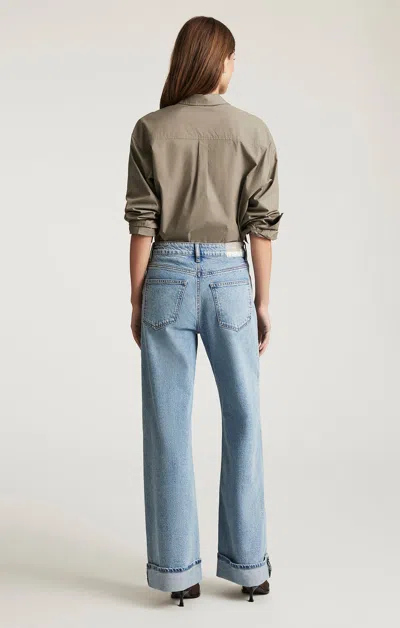 Mavi Florida Wide Leg In Light Brushed Classic Blue In Gray