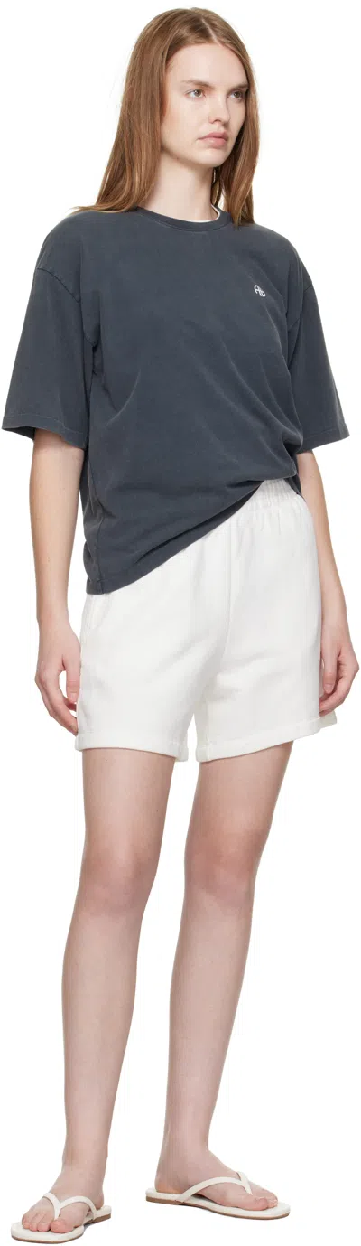 Anine Bing Fleece Shorts With Elastic Waistband And Side Pockets In White