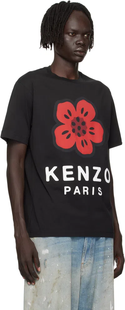 Kenzo Tshirt Con Stampa Boke Flower In Black