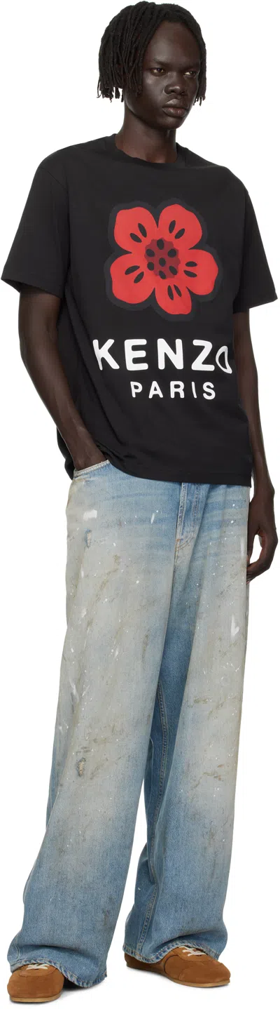 Kenzo Tshirt Con Stampa Boke Flower In Black