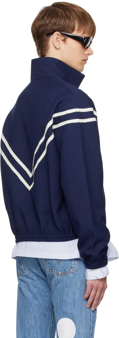 Stefan Cooke Navy Pinking Corded Jacket In Blue