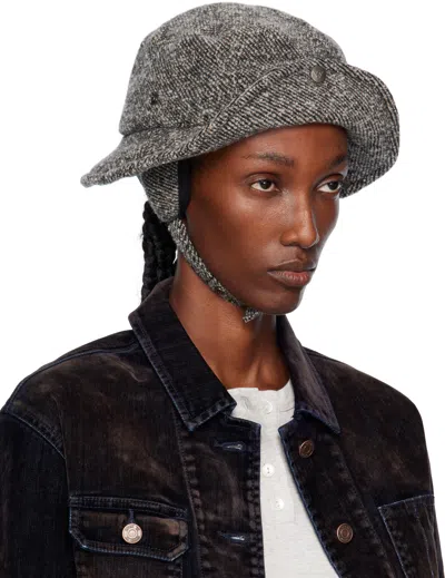 Open Yy Gray Detachable Ear Flaps Bucket Hat In Gray