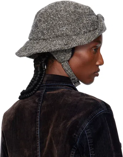 Open Yy Gray Detachable Ear Flaps Bucket Hat In Gray