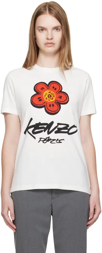 Kenzo T-shirt In Cotone Bianco  Donna In Neutral
