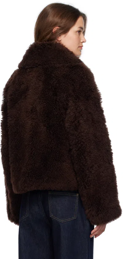 Yves Salomon Jacke Aus Shearling In Brown