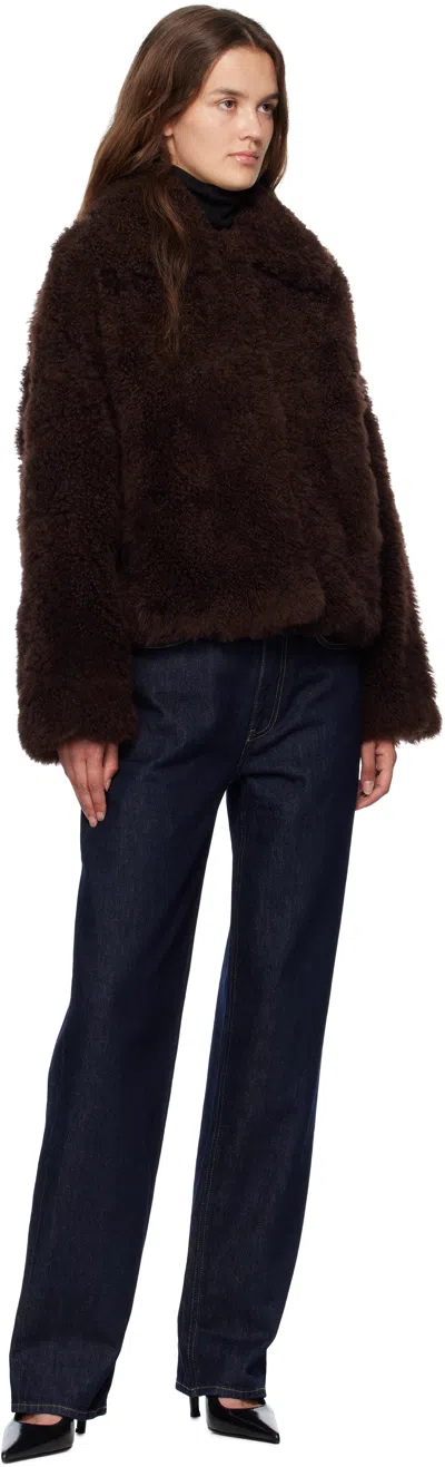 Yves Salomon Jacke Aus Shearling In Brown