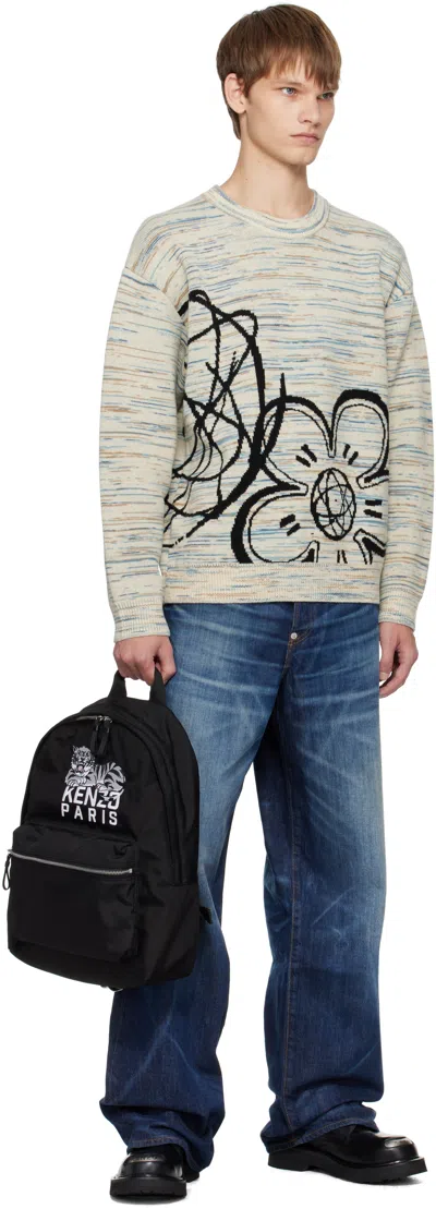 Kenzo Backpack With Adjustable Straps And Top Handle In Black