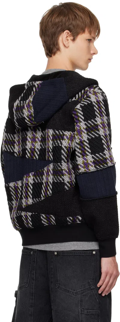 Andersson Bell Patchwork Zip-up Hoodie In Black