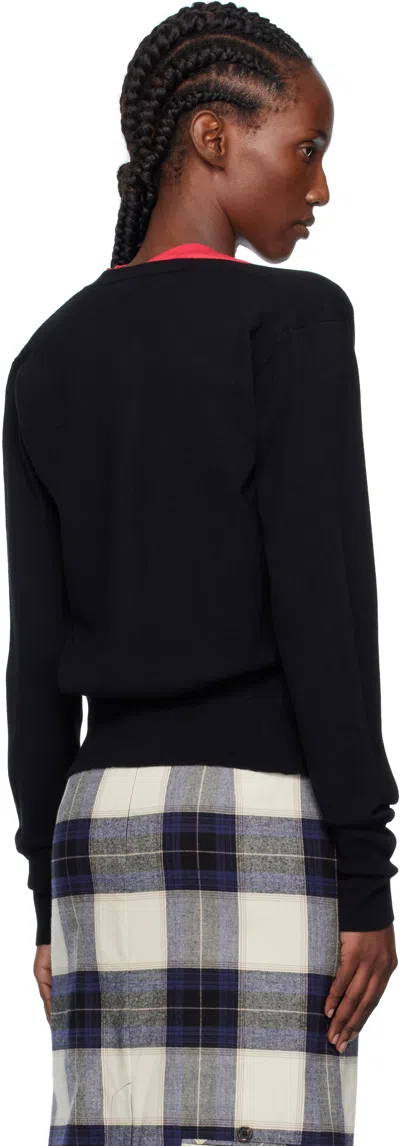 Vivienne Westwood Cropped Cardigan With Distinctive Buttons And Embroidered Emblem In Black
